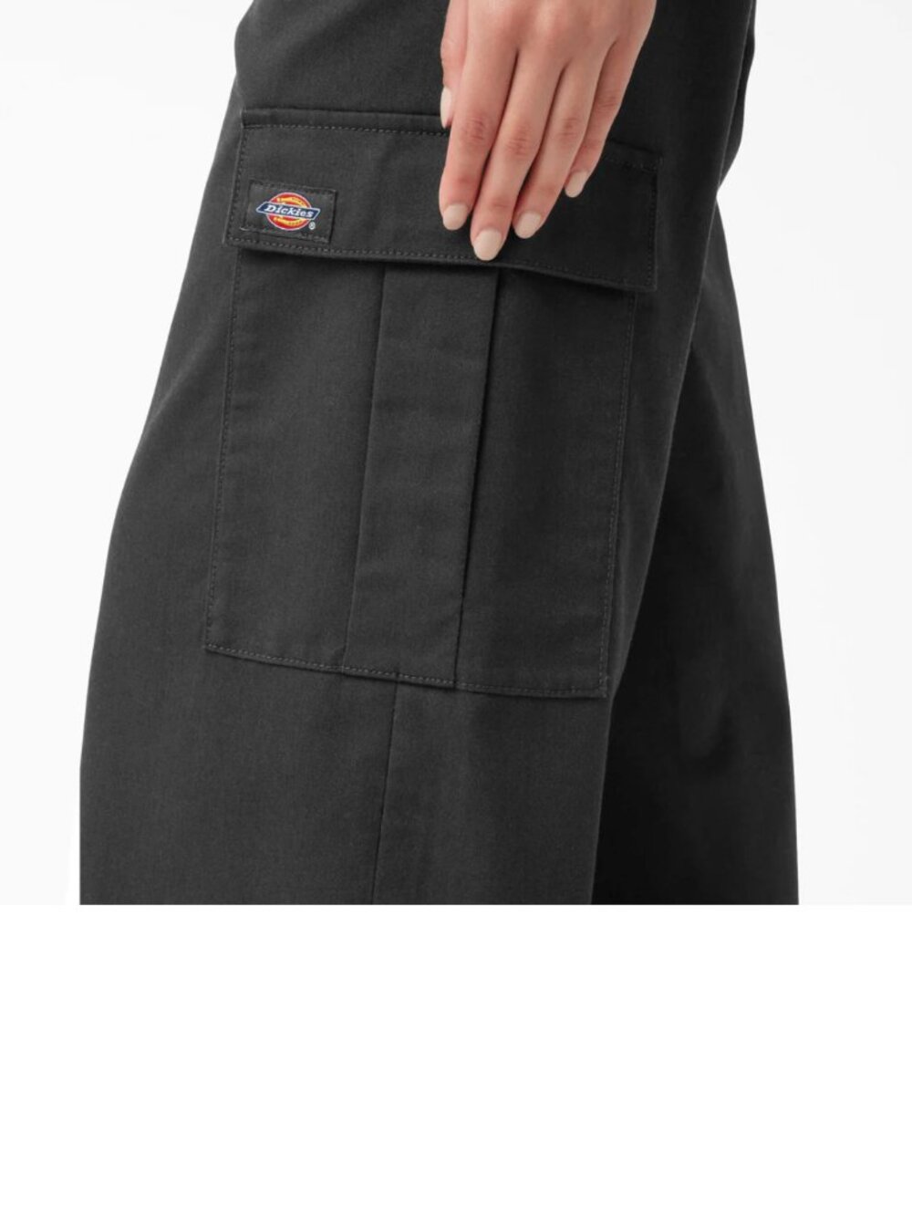 NWT Dickies Women's Twill Crop Cargo Pants Black Pockets SZ-8R - Picture 4 of 10